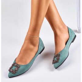 Ballerines élégantes pour femmes avec décoration vert 6