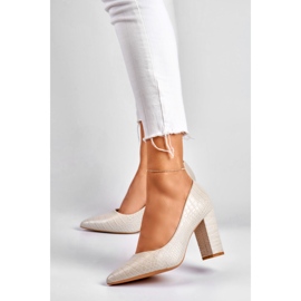 Escarpins lumineux sur un poteau en éco-cuir gris 2 Escarpins lumineux sur un poteau en éco-cuir gris 2