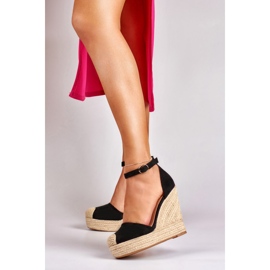 Espadrilles compensées noires pour femme le noir 3