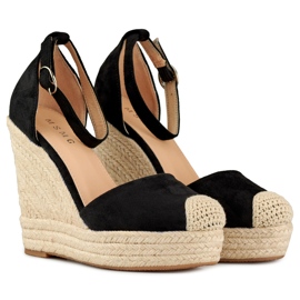 Espadrilles compensées noires pour femme 1