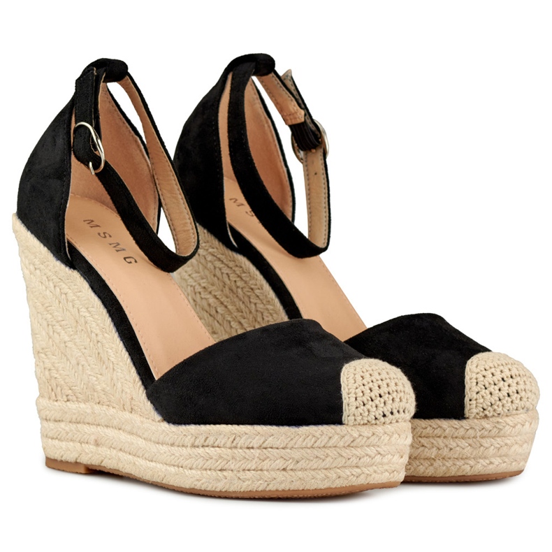 Espadrilles compensées noires pour femme 1