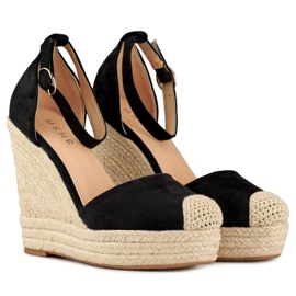 Espadrilles compensées noires pour femme le noir 6