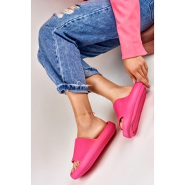 Pantoufles confortables pour femmes fuchsia en mousse rose 4