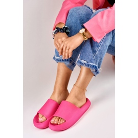 Pantoufles confortables pour femmes fuchsia en mousse rose 3