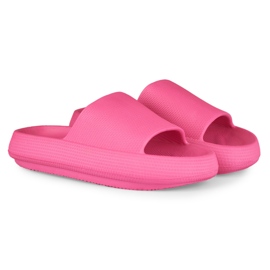 Pantoufles confortables pour femmes fuchsia en mousse rose 5