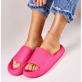 Pantoufles confortables pour femmes fuchsia en mousse rose 6