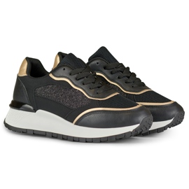 Baskets brillantes noires pour femme le noir 2
