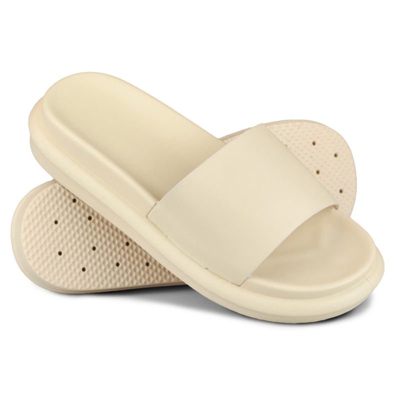 Pantoufles confortables pour femmes beiges classiques 1