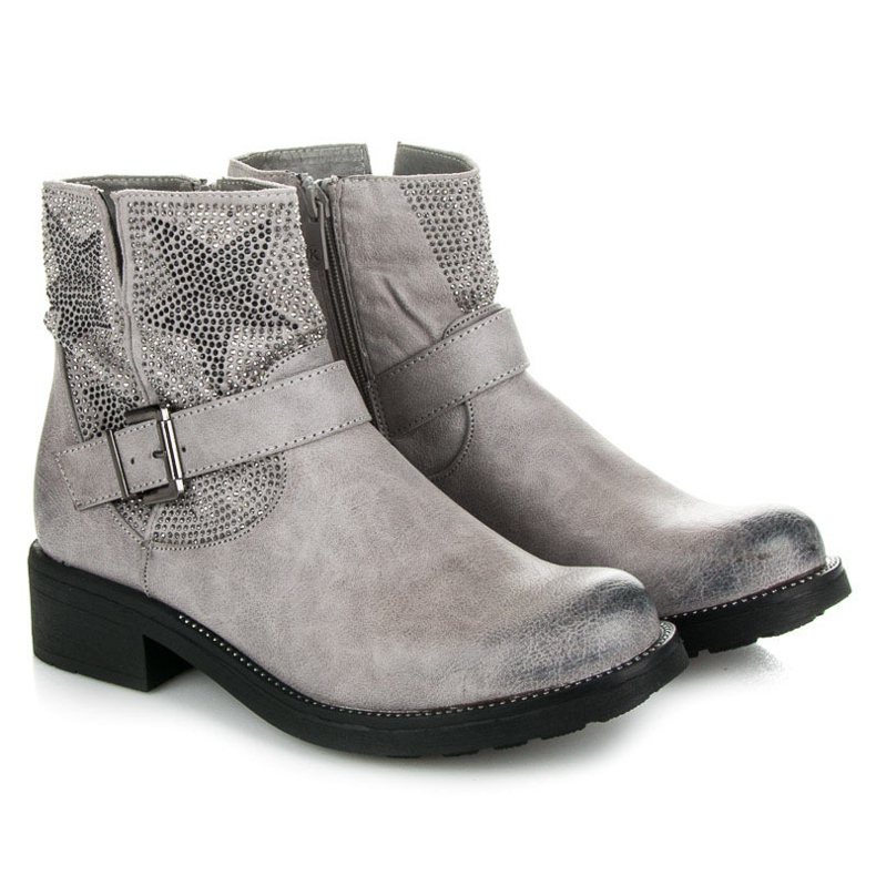 Kylie Bottes de rock gris 1