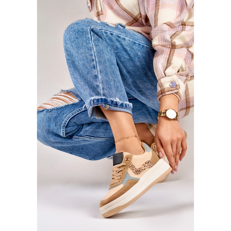 Baskets femme Lara beiges 1