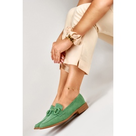 Chaussures femme en daim vert 4