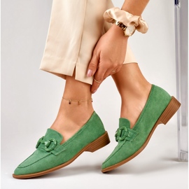 Chaussures femme en daim vert 6