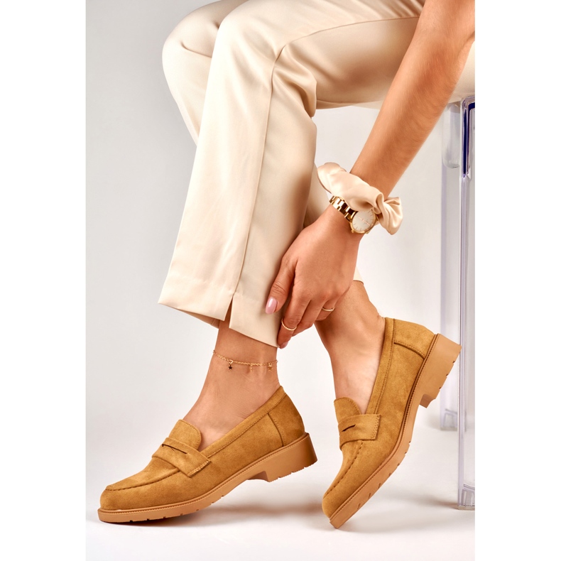 Chaussures femme en daim caramel brun 2