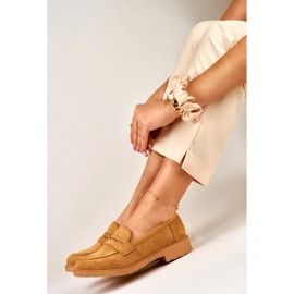 Chaussures femme en daim caramel brun 3