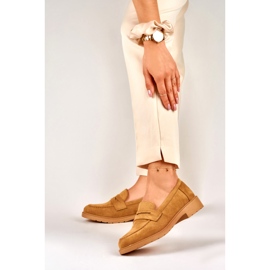 Chaussures femme en daim caramel brun 4