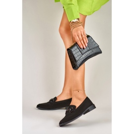 Chaussures femme en daim noir le noir 4