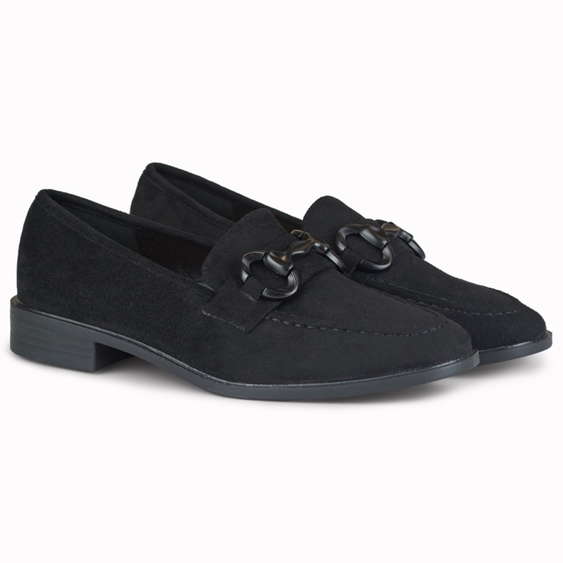 Chaussures femme en daim noir le noir 1