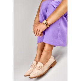 Chaussures femme en daim beige 3