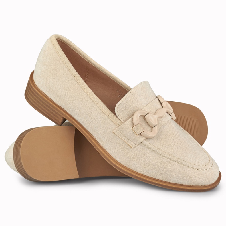 Chaussures femme en daim beige 1