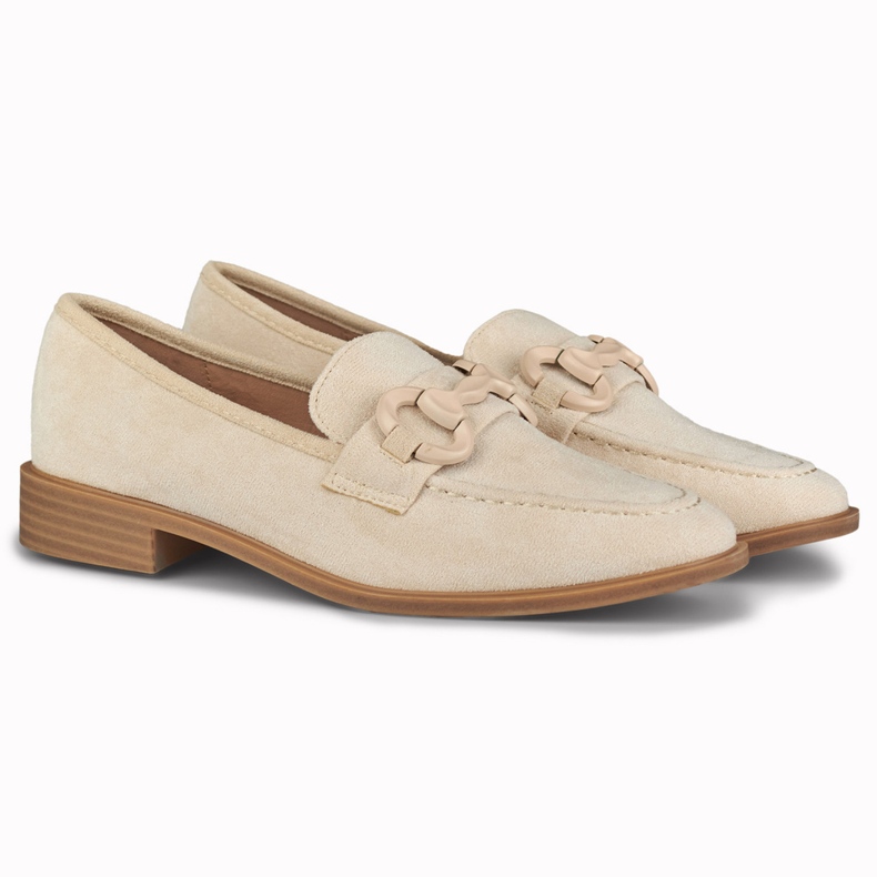 Chaussures femme en daim beige 2