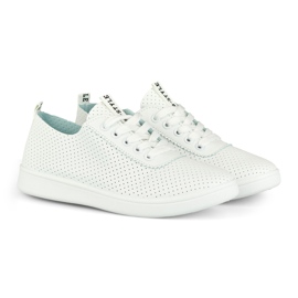 Baskets femme Bellis blanches ajourées 2