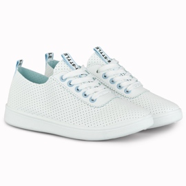 Baskets ajourées blanches et bleues Bellis 2