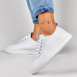 Baskets ajourées blanches et bleues Bellis 6