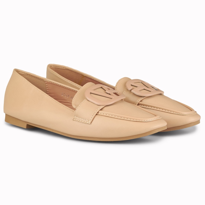 Chaussures beige foncé pour femmes en éco-cuir 2