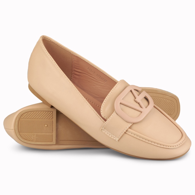 Chaussures beige foncé pour femmes en éco-cuir 1