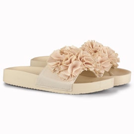 Chaussons femme Violett beiges à fleurs 2