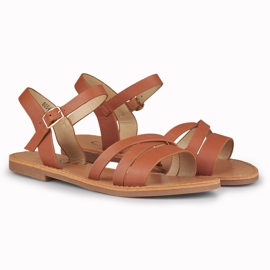 Sandales plates femme Violet marron brun 2