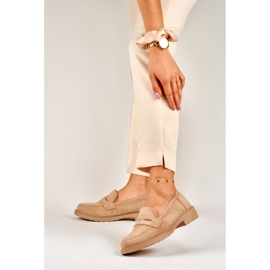 Chaussures femme en daim classique beige 5