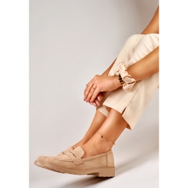 Chaussures femme en daim classique beige 3