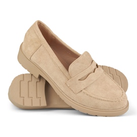 Chaussures femme en daim classique beige 1