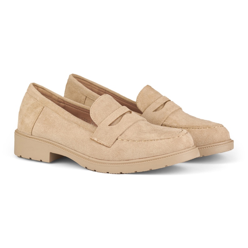 Chaussures femme en daim classique beige 2