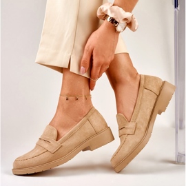 Chaussures femme en daim classique beige 6