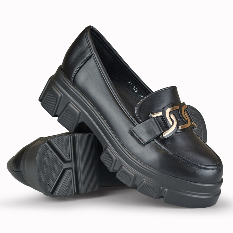 Chaussures femmes noires sur la plateforme Garii le noir 1
