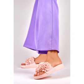 Chaussons femme Violett roses à fleurs 2 Chaussons femme Violett roses à fleurs 2