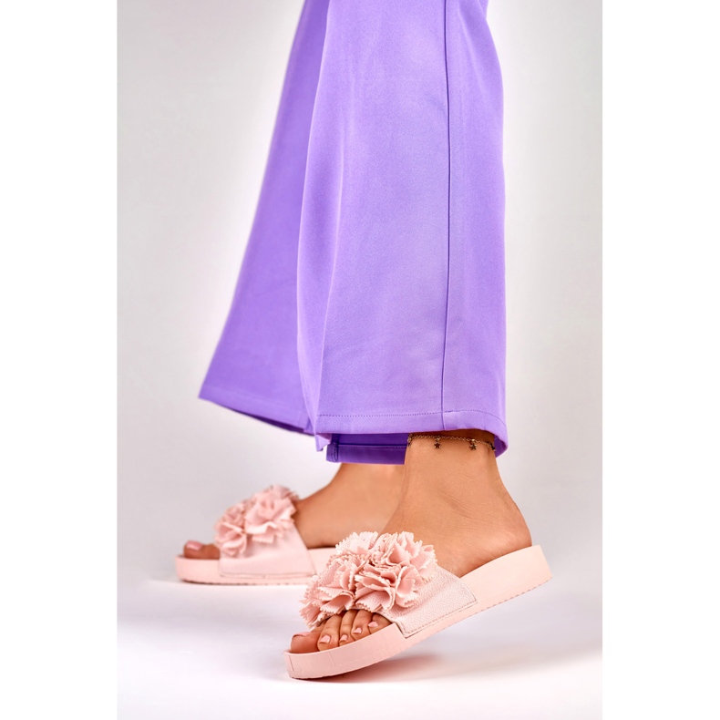 Chaussons femme Violett roses à fleurs 2 Chaussons femme Violett roses à fleurs 2