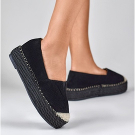 Espadrilles à plateforme en daim noir le noir 6