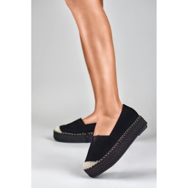 Espadrilles à plateforme en daim noir le noir 3