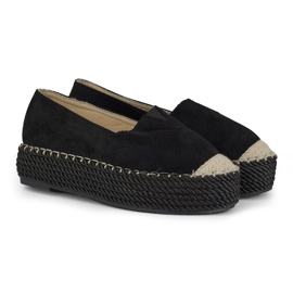 Espadrilles à plateforme en daim noir le noir 5