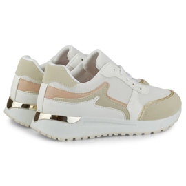 Baskets femme avec un ajout doré beige 5