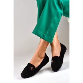 Mocassins femme en daim noir le noir 2