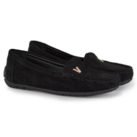 Mocassins femme en daim noir le noir 5