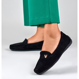 Mocassins femme en daim noir le noir 6