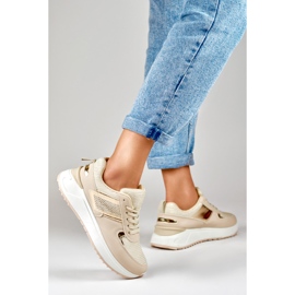 Chaussures de sport décontractées beiges pour femmes 2 Chaussures de sport décontractées beiges pour femmes 2