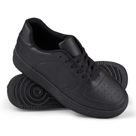 Baskets de sport noires classiques avec une semelle noire 1
