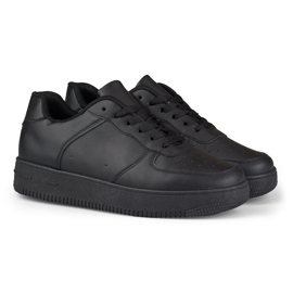 Baskets de sport noires classiques avec une semelle noire 2