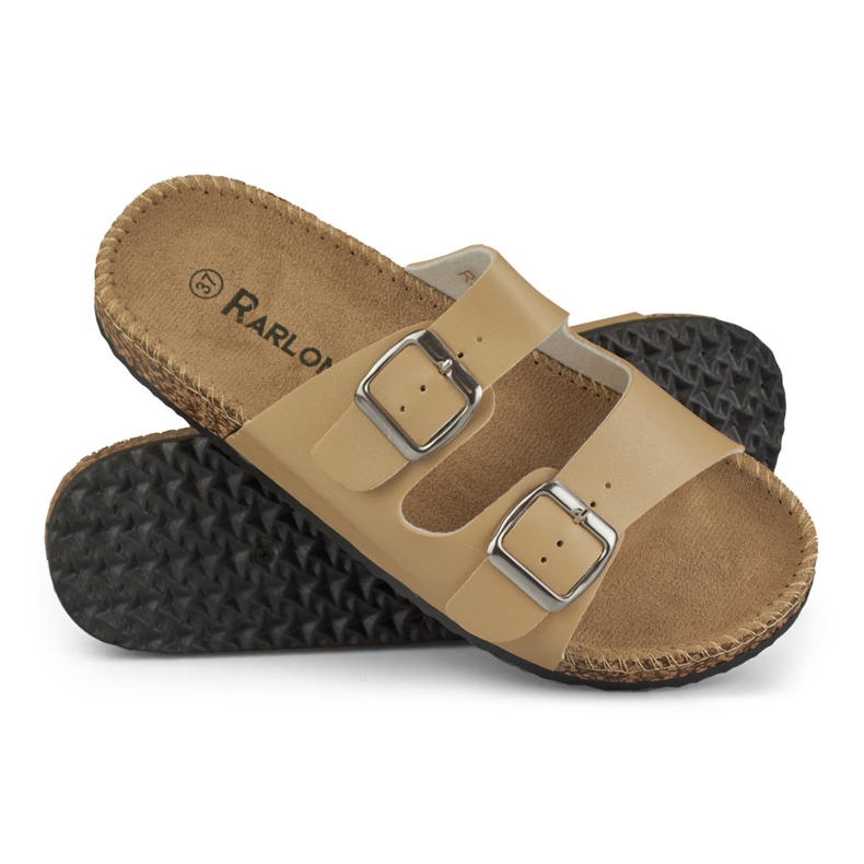 Chaussons femme confortables beiges 1